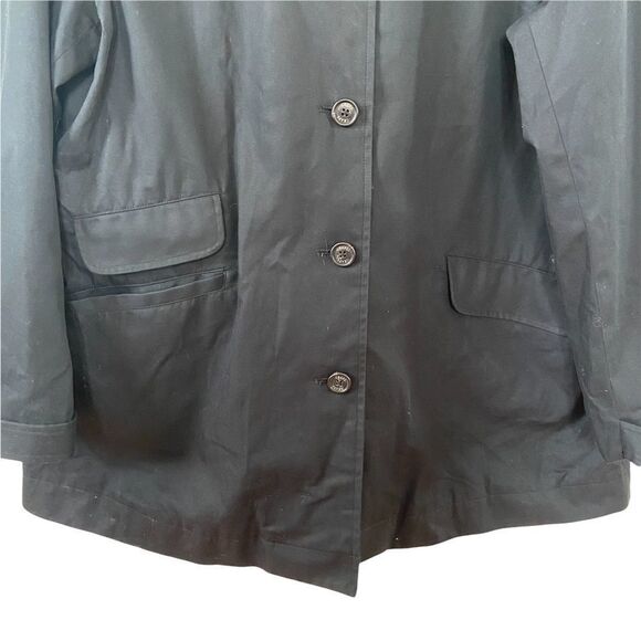 Chaps Black Jacket Leopard Lining Size Large - Picture 3 of 7